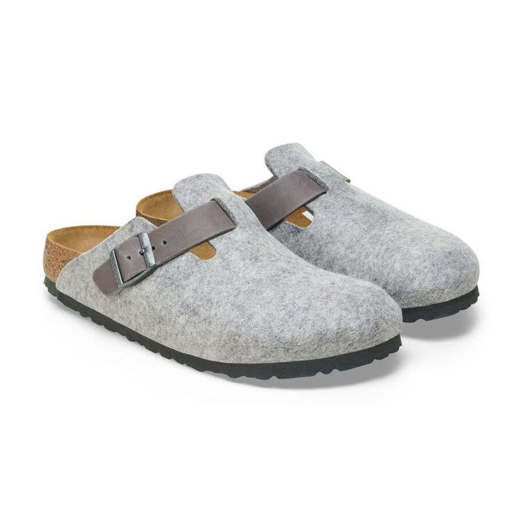 Birkenstock Boston Felt Clog | Light Gray | Narrow - Women's (1026163) - Image 2